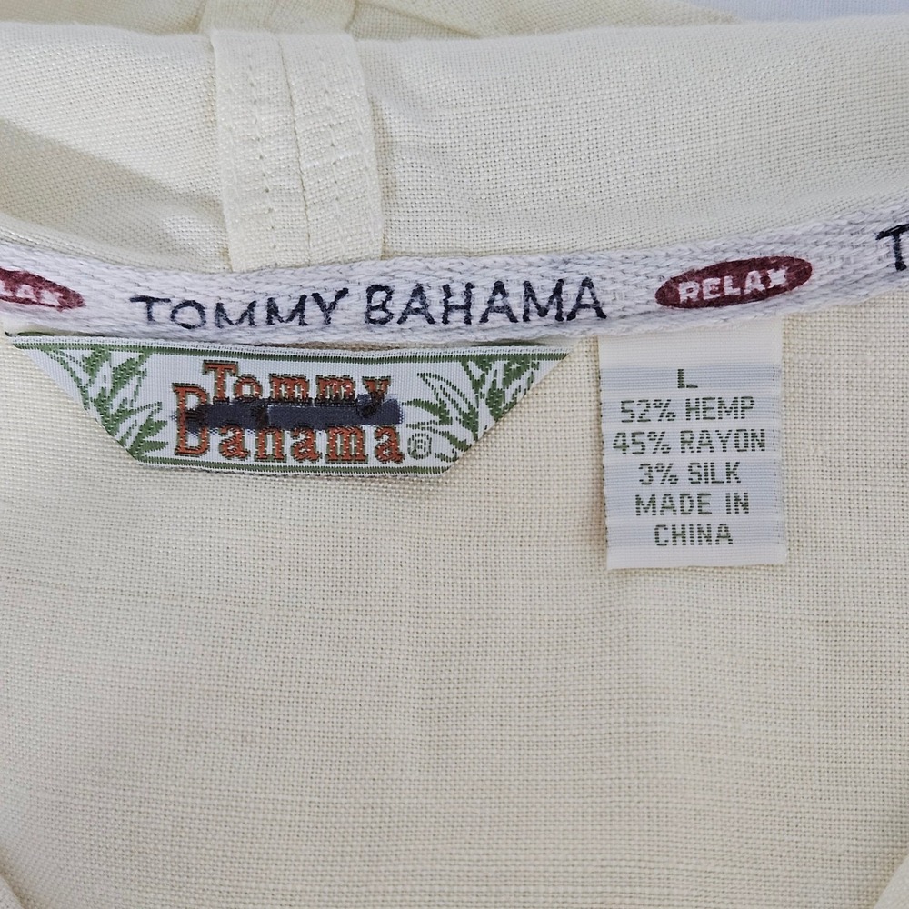 Tommy Bahama Hooded Dress Women L Yellow Hemp Silk Blend Sleeveless Relaxe Beach - Picture 4 of 14